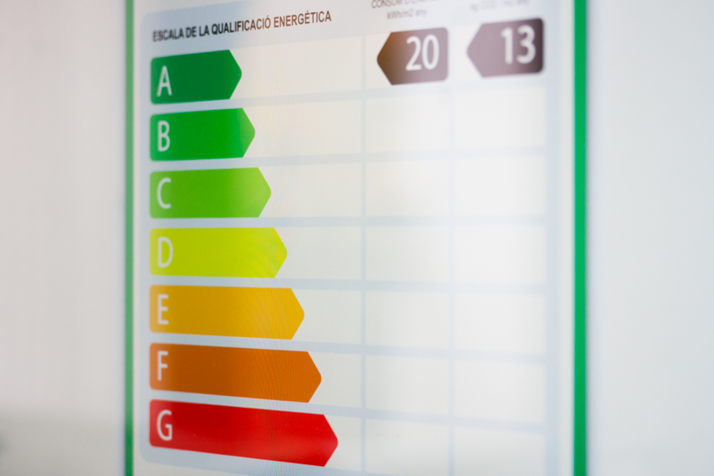 Etiqueta calificación eficiencia energética de un edificio