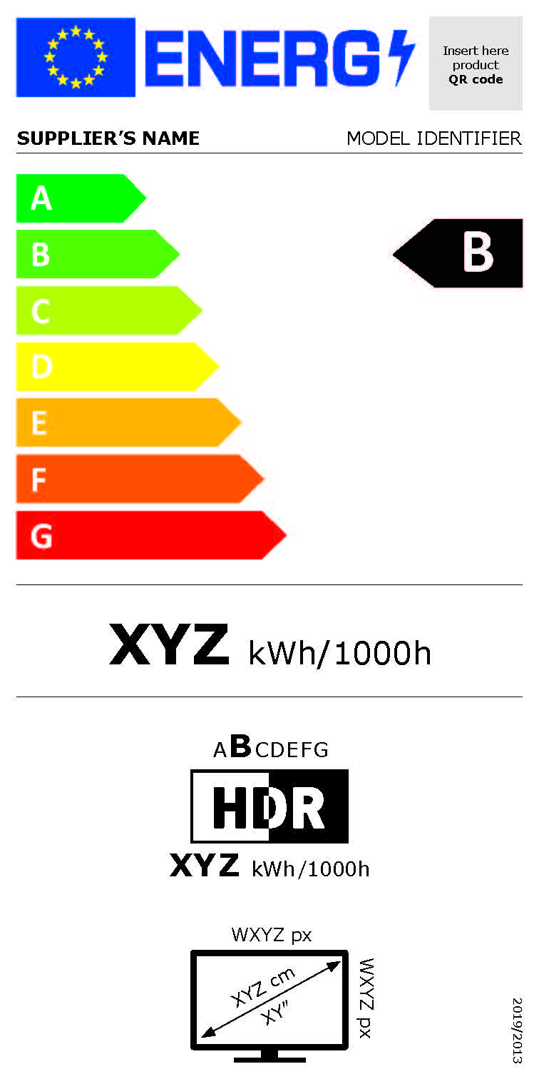 Etiqueta energética tipo con información adicional