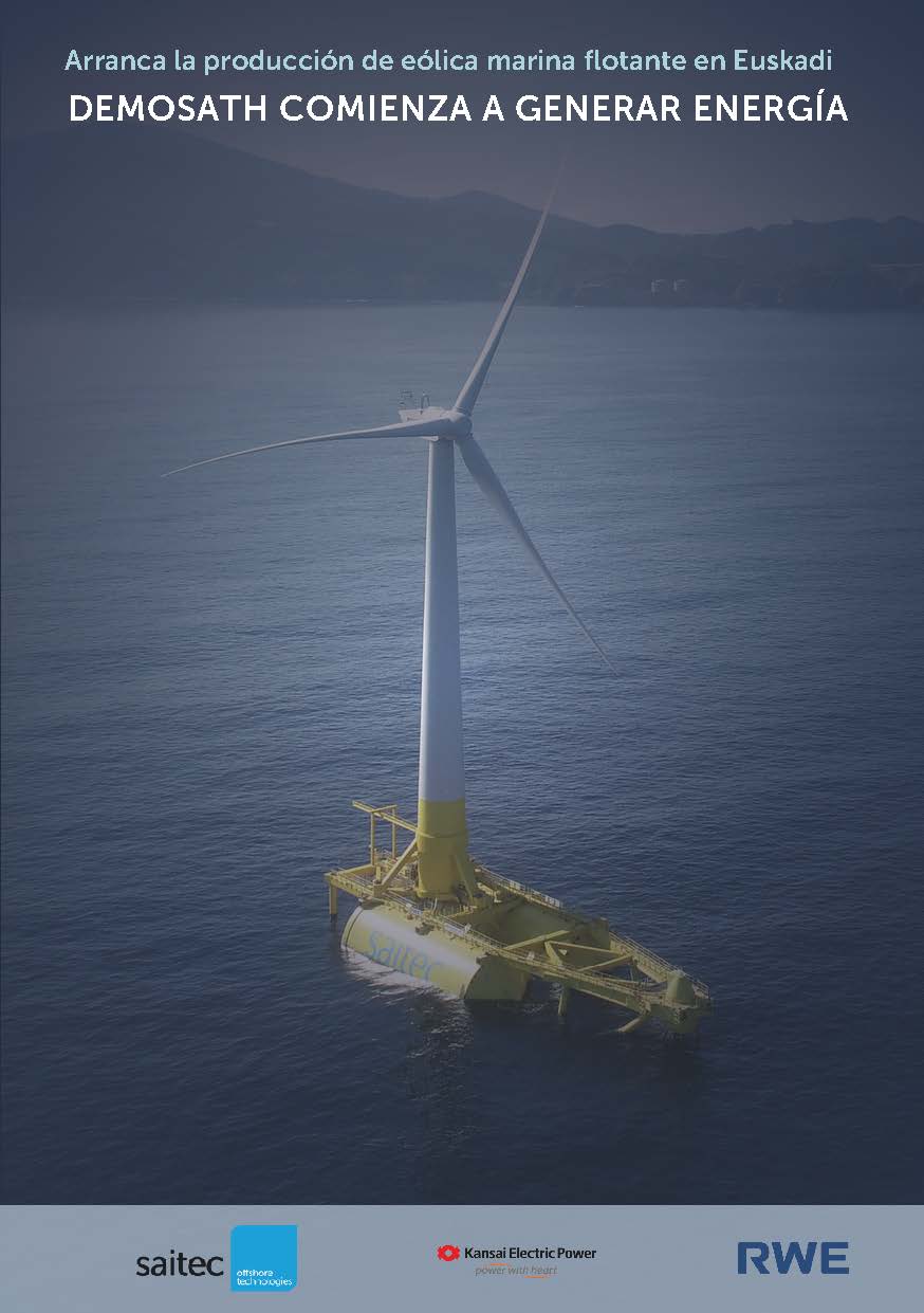 “Arranca la producción de eólica marina flotante en Euskadi. Demosath comienza a generar energía”
