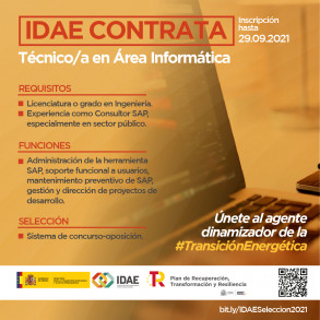 IDAE Contrata Técnico/a en Área Informática